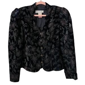 Vintage Scott McClintock Jacket Womens 8 Velvet Floral Victorian Fairy Goth Prom